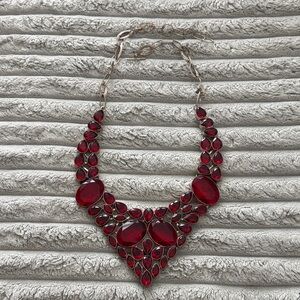 Elegant Red Gemstone Necklace